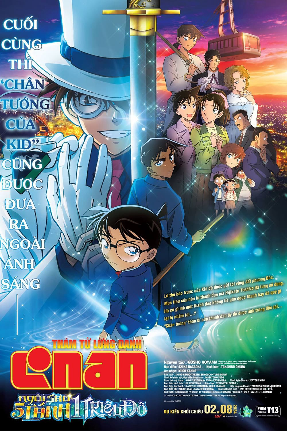 Poster phim Thám Tử Lừng Danh Conan: Ngôi Sao 5 Cánh 1 Triệu Đô