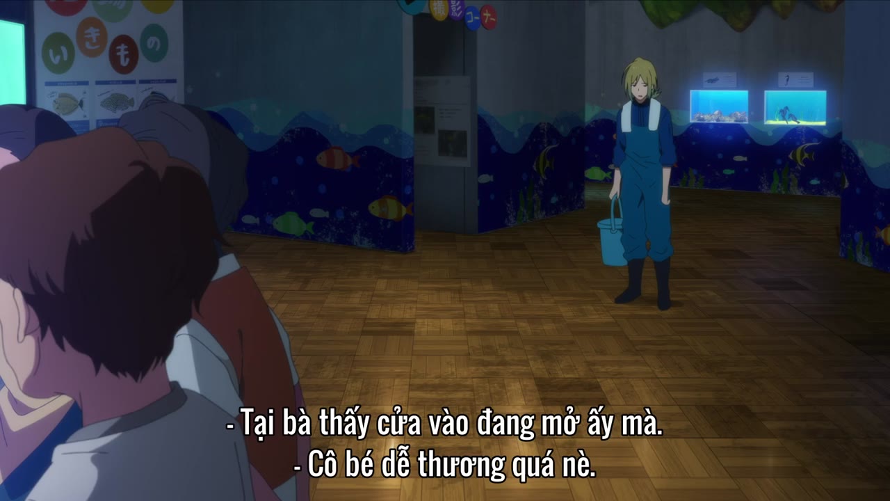 Bãi cát trắng bên bờ thủy cung Aquatope tập 4 cảnh 2