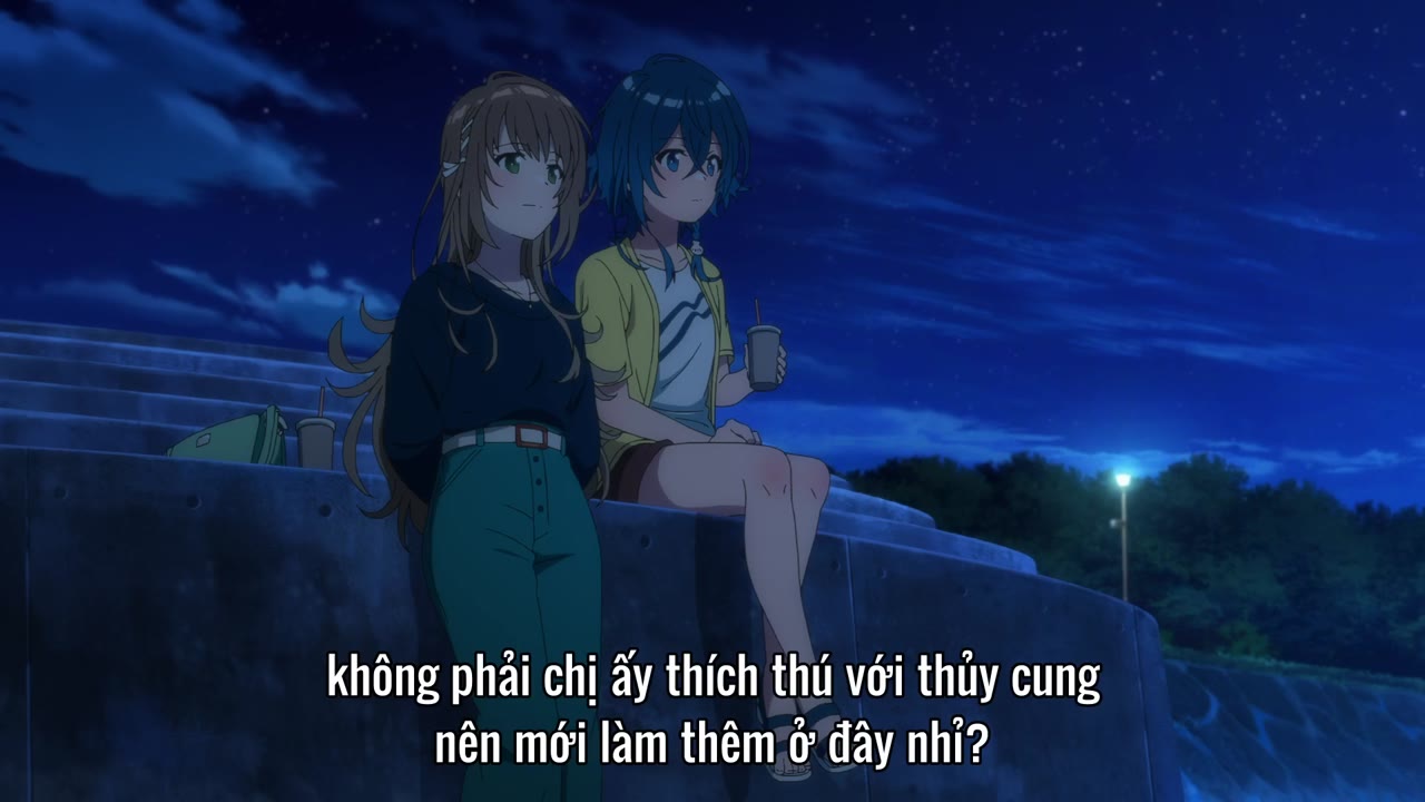 Bãi cát trắng bên bờ thủy cung Aquatope tập 18